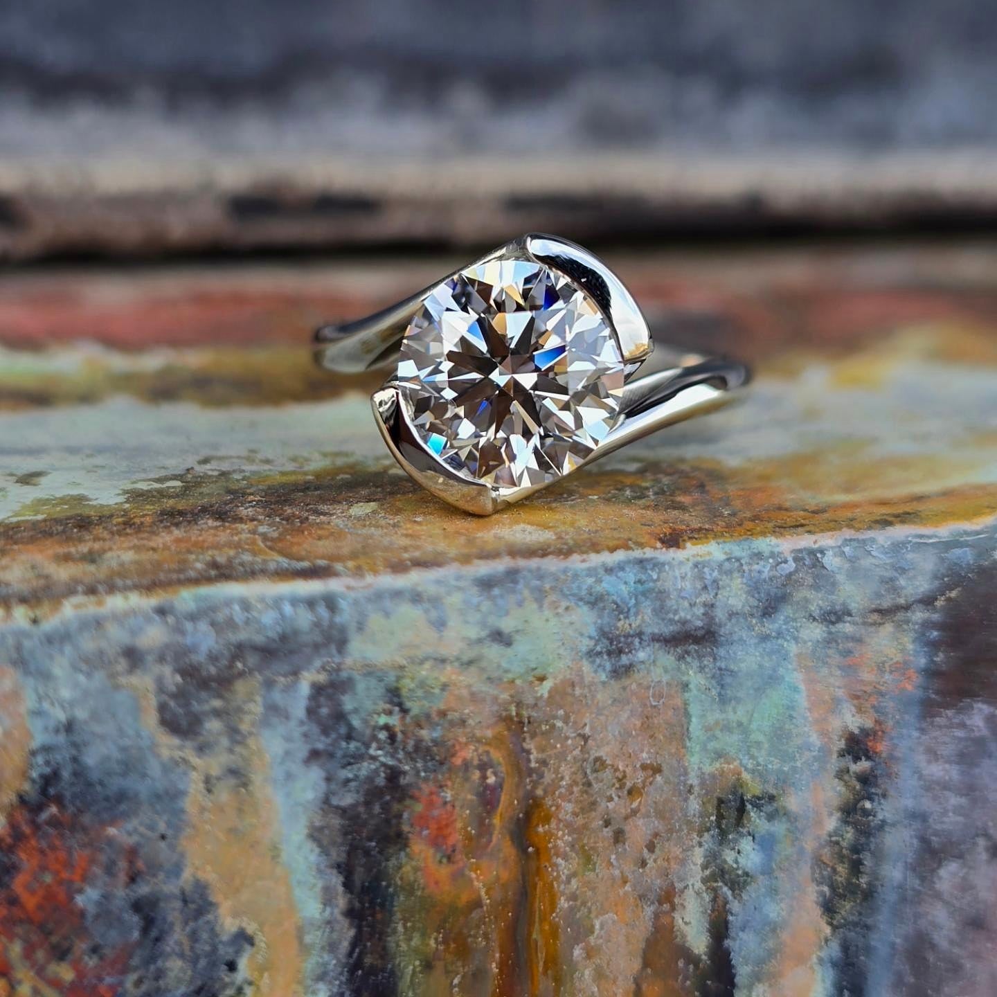 Asymmetrical Engagement Ring