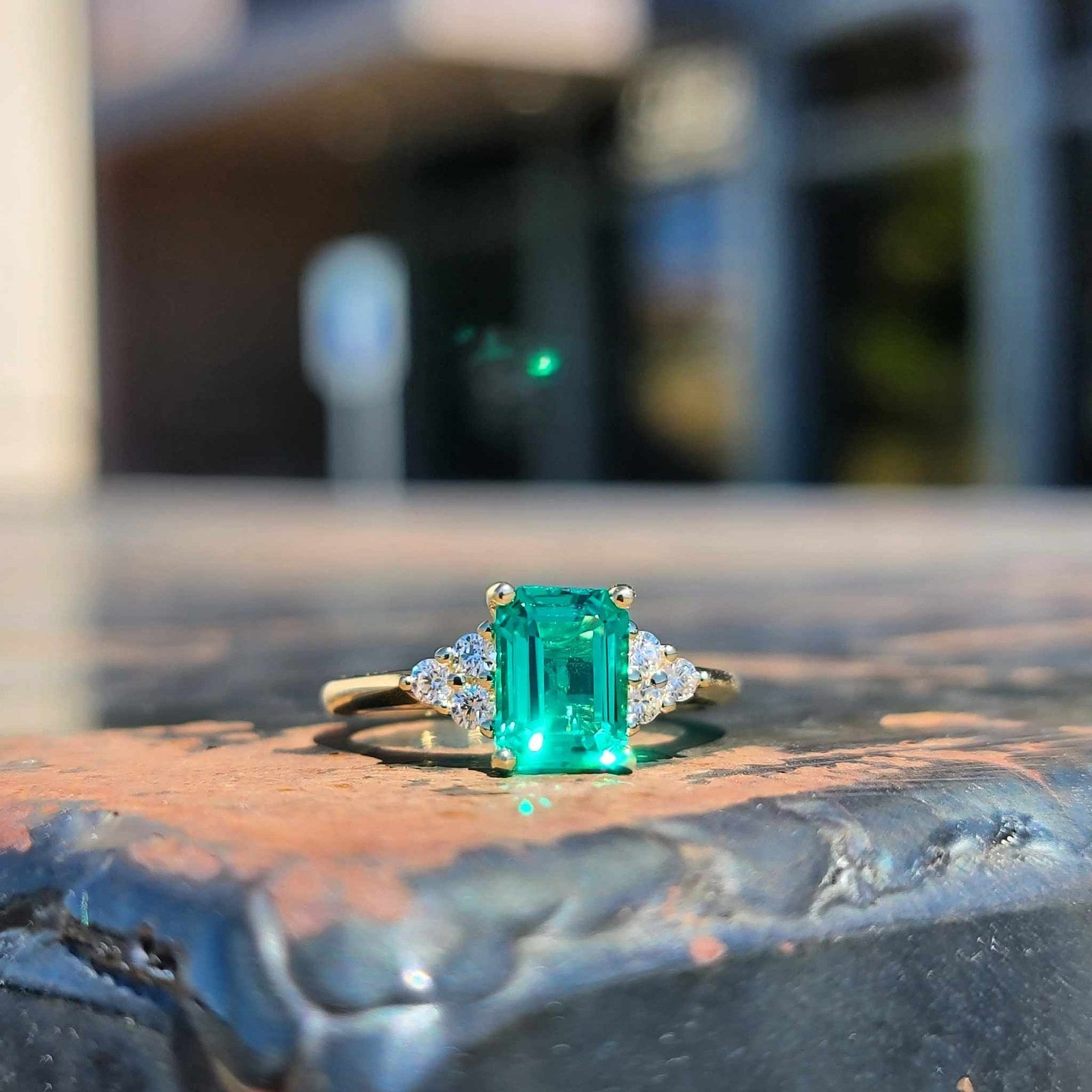Emerald Engagement Ring