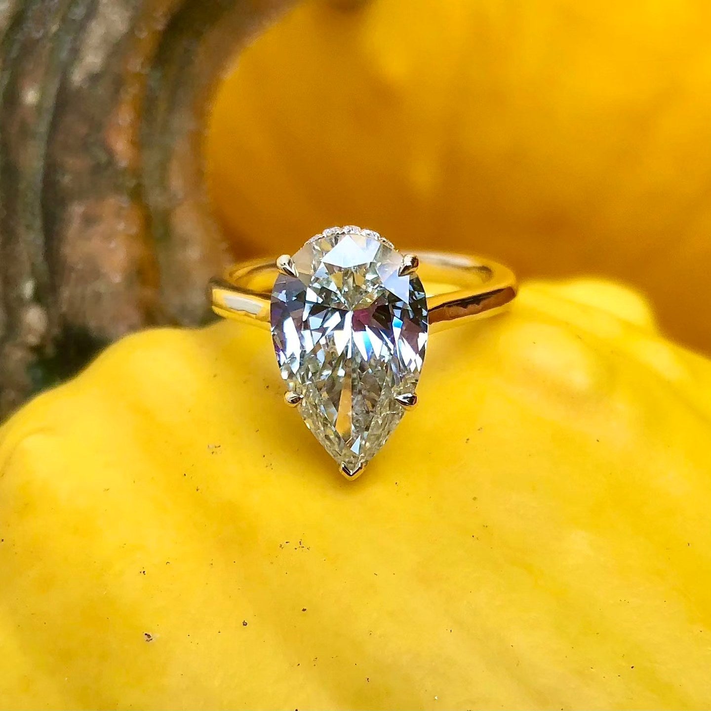 Pear Shaped Diamond Ring
