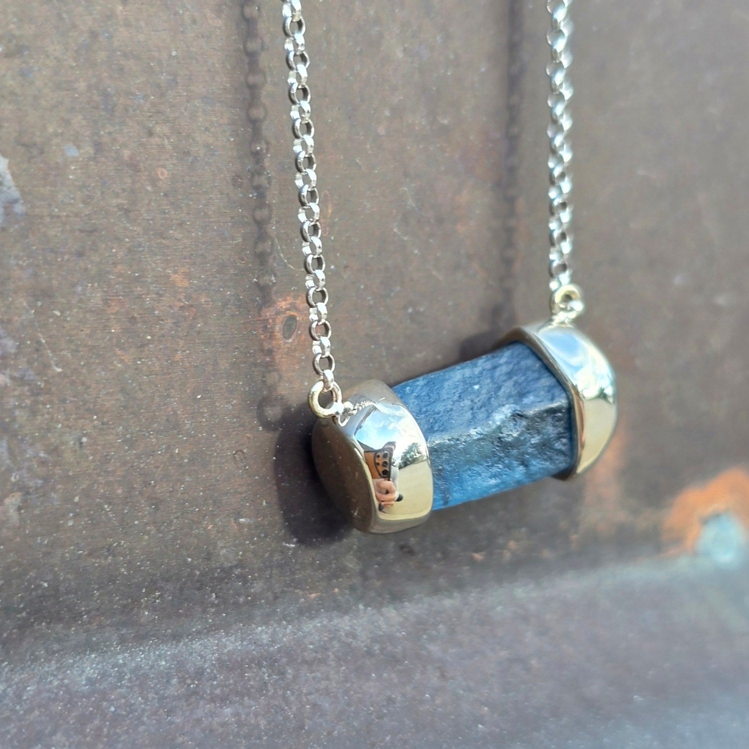 Raw Stone Bar Pendant