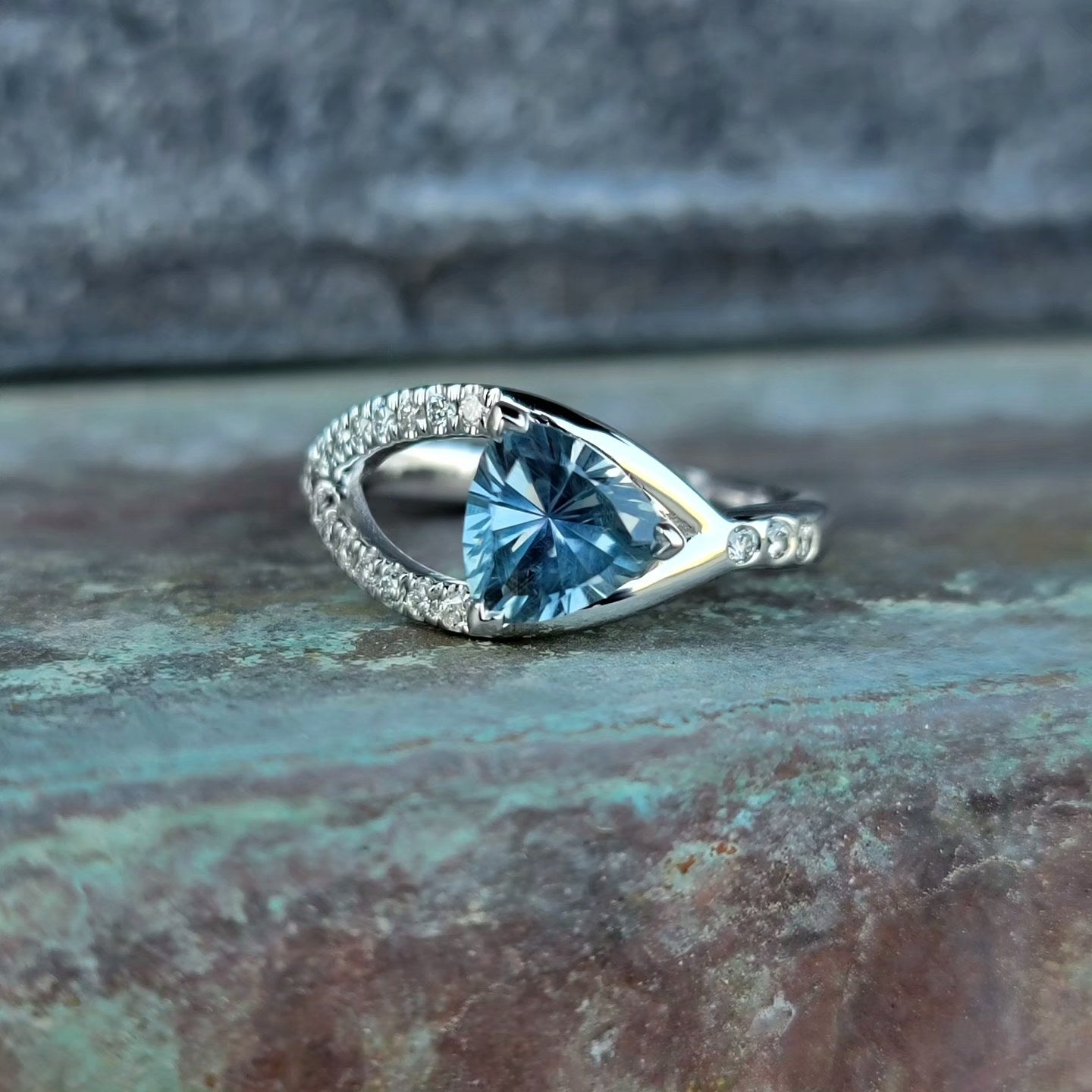 Trillion Cut Sapphire Ring